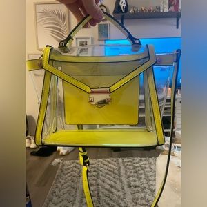 Neon Yellow Clear Structured Purse